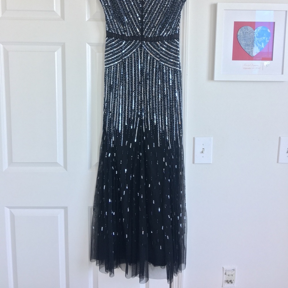 Adrianna Papell formal black beaded dress